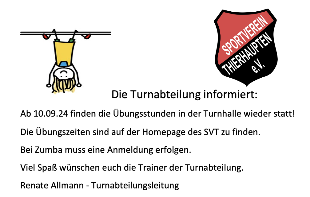 Die Turnabteilung informiert