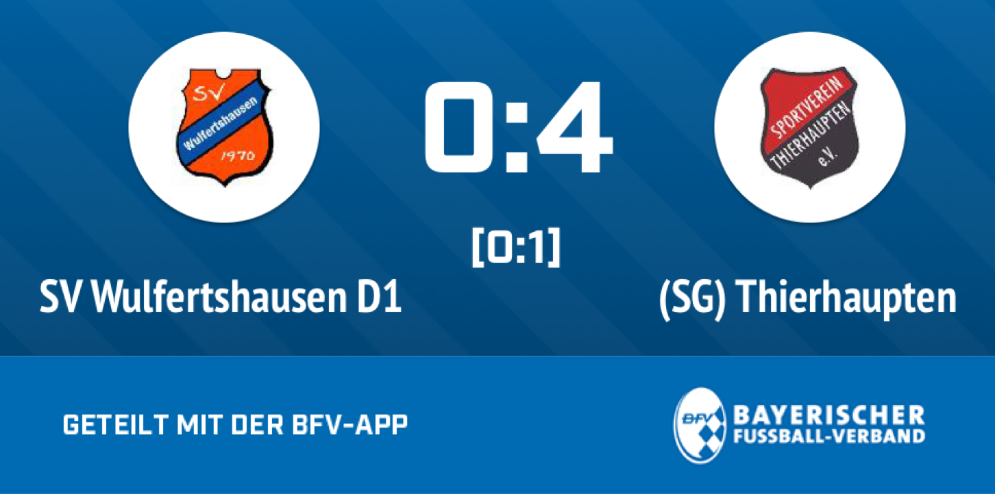 Spielbericht: D -Jugend 5. Punktspiel SV Wulfertshausen – SV Thierhaupten 0:4